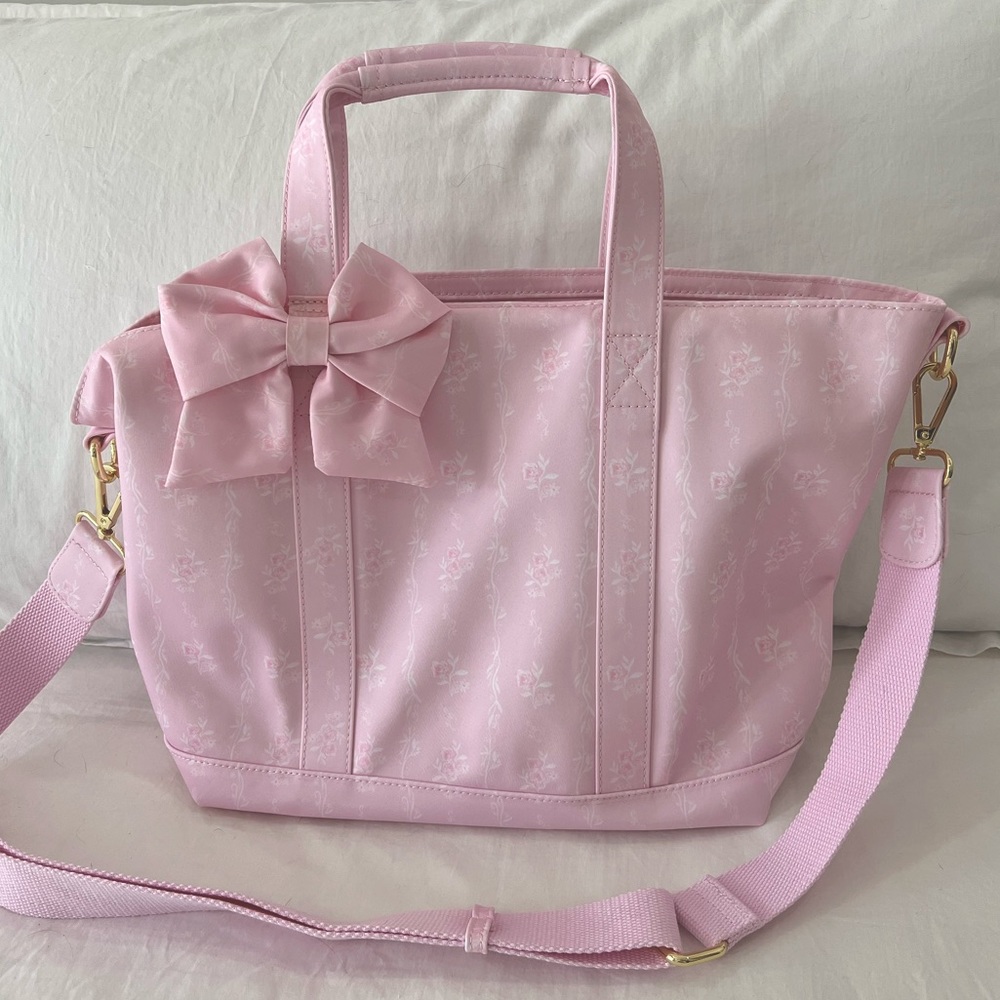 Brand new! High Tea Printed Mini Tote with Bow Scones & Cake